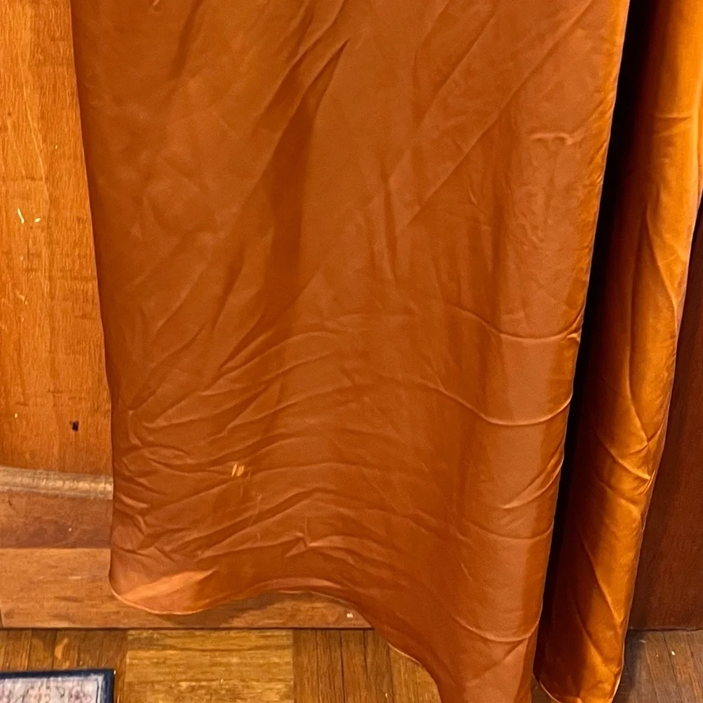 Sz 16 Obando‎ collective copper orange one shoulder sleeveless maxi gown RTR xl - Picture 12 of 14